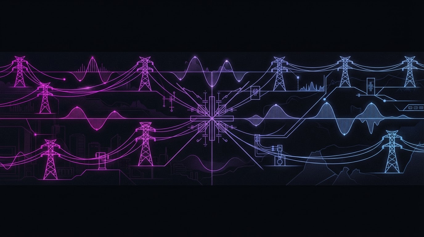 Abstract Dipp AI illustration for Energy & Utilities: agentic execution governed by named human authority