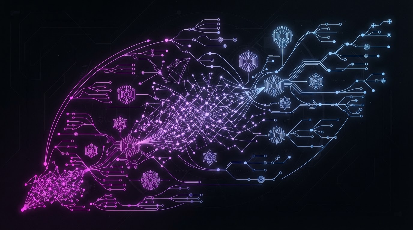 Abstract Dipp AI illustration for Education: agentic execution governed by named human authority