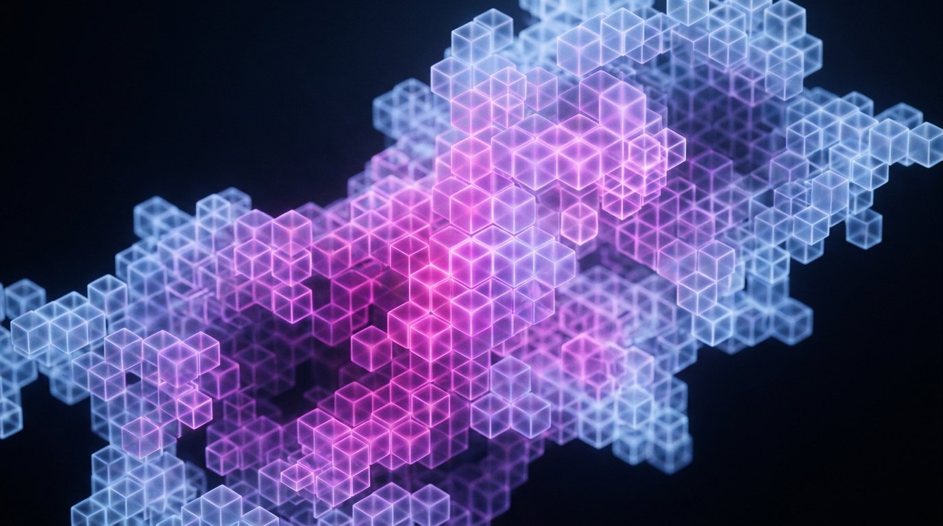 A volumetric grid of compute cells expanding and contracting